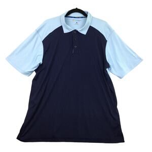 St Andrews of Scotland Men's Collared 1/4 Button Pullover Blue Polo Shirt Size L